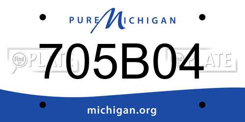 705B04 Michigan License Plate