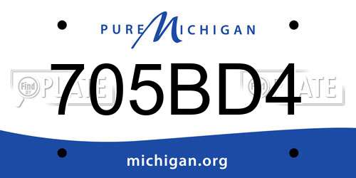 705BD4 Michigan License Plate