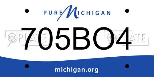 705BO4 Michigan License Plate