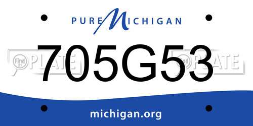 705G53 Michigan License Plate