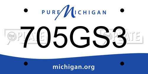 705GS3 Michigan License Plate
