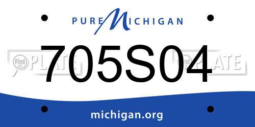 705S04 Michigan License Plate