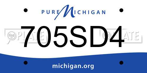 705SD4 Michigan License Plate