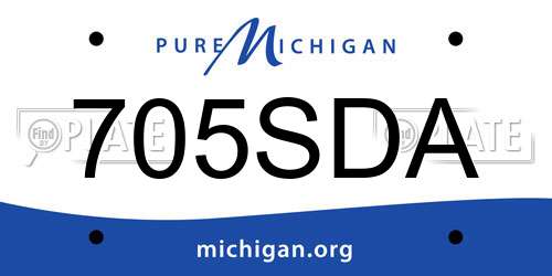 705SDA Michigan License Plate