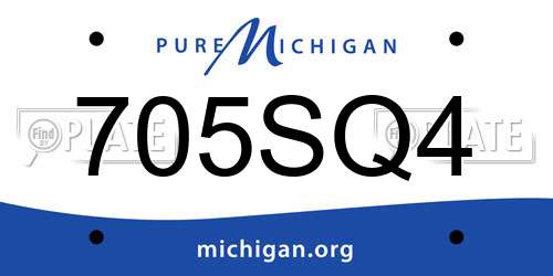 705SQ4 Michigan License Plate