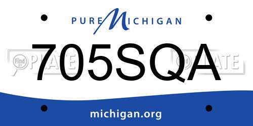 705SQA Michigan License Plate