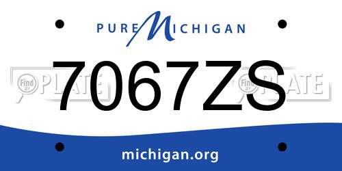 7067ZS Michigan License Plate