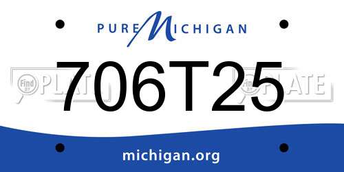 706T25 Michigan License Plate