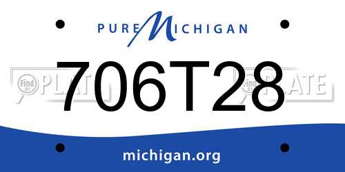 706T28 Michigan License Plate