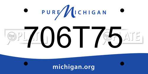706T75 Michigan License Plate