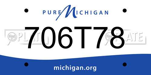 706T78 Michigan License Plate