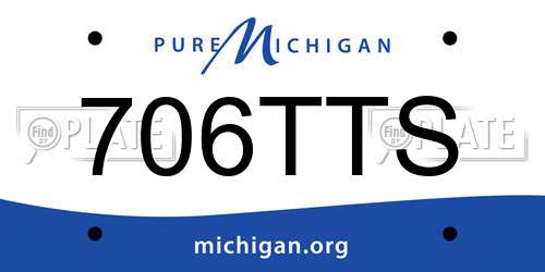 706TTS Michigan License Plate