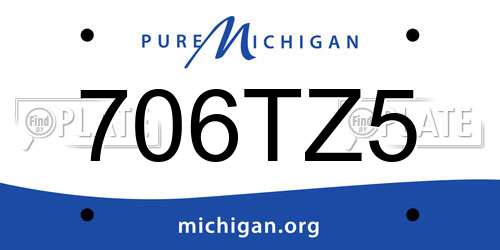 706TZ5 Michigan License Plate