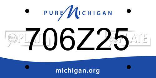 706Z25 Michigan License Plate