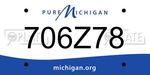 706Z78 Michigan License Plate