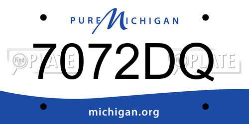 7072DQ Michigan License Plate
