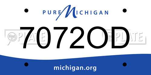 7072OD Michigan License Plate