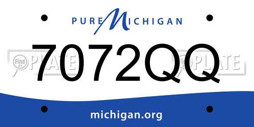 7072QQ Michigan License Plate