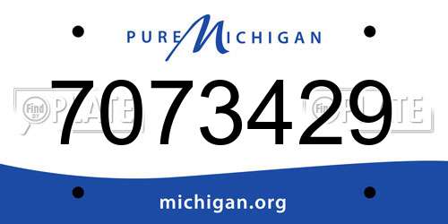 7073429 Michigan License Plate