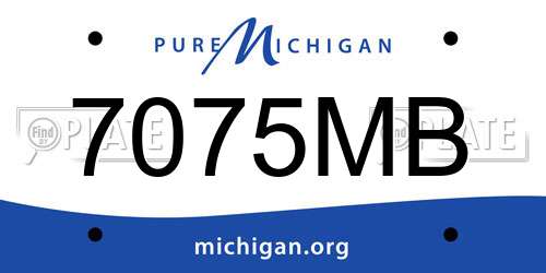 7075MB Michigan License Plate