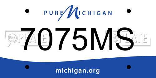 7075MS Michigan License Plate