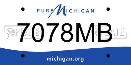 7078MB Michigan License Plate