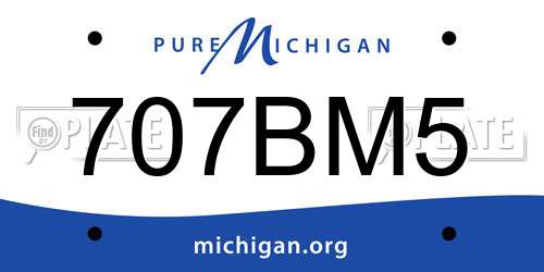707BM5 Michigan License Plate