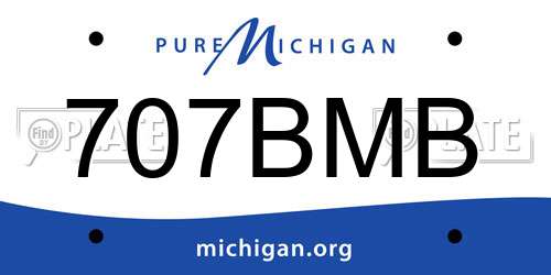 707BMB Michigan License Plate