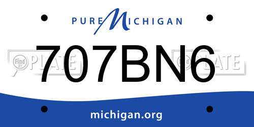 707BN6 Michigan License Plate