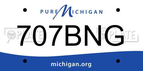 707BNG Michigan License Plate