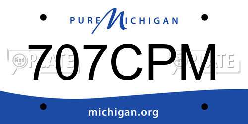 707CPM Michigan License Plate
