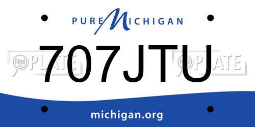 707JTU Michigan License Plate