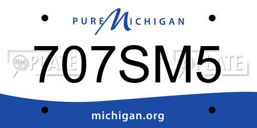 707SM5 Michigan License Plate