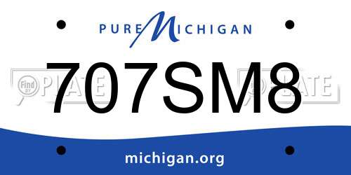 707SM8 Michigan License Plate