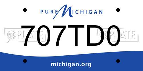 707TD0 Michigan License Plate