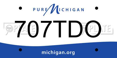 707TDO Michigan License Plate