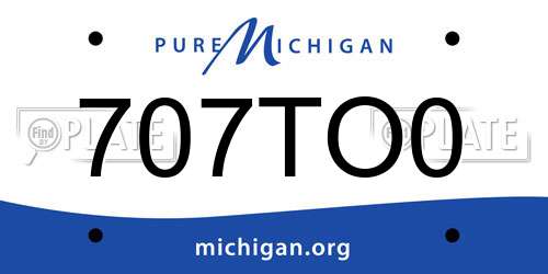 707TO0 Michigan License Plate