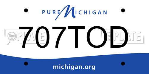 707TOD Michigan License Plate