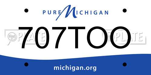707TOO Michigan License Plate