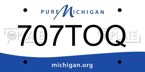 707TOQ Michigan License Plate