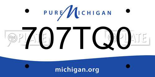 707TQ0 Michigan License Plate