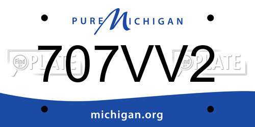 707VV2 Michigan License Plate