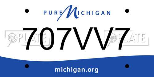 707VV7 Michigan License Plate