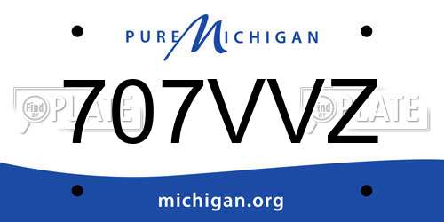 707VVZ Michigan License Plate