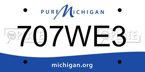 707WE3 Michigan License Plate