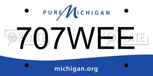 707WEE Michigan License Plate