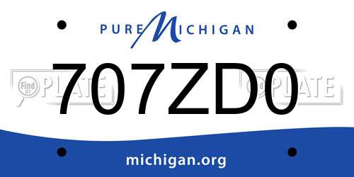 707ZD0 Michigan License Plate