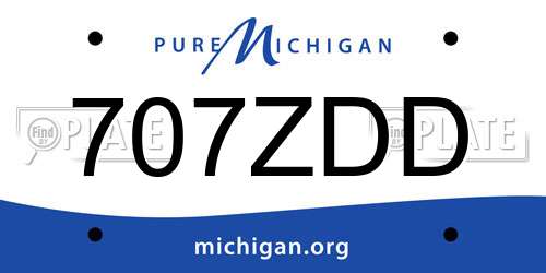707ZDD Michigan License Plate
