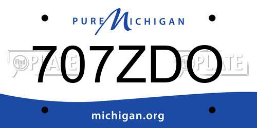 707ZDO Michigan License Plate