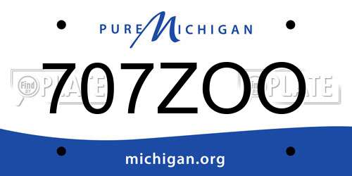 707ZOO Michigan License Plate